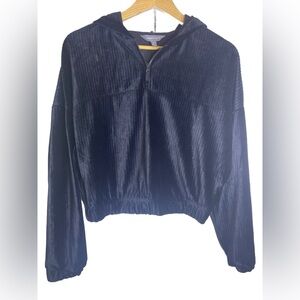 Cobble Lane velvet ribbed hoodie.